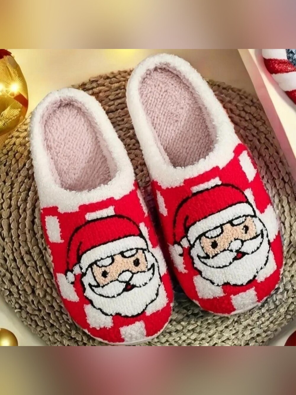 🎅🎅 Santa Checkered Christmas Slippers 🎅🎅